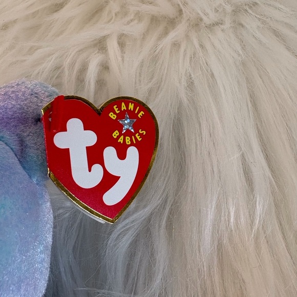 Ty Issy Sydney Four Seasons Hotel Beanie Babies Iridescent Blue Bear Plush - Picture 5 of 6